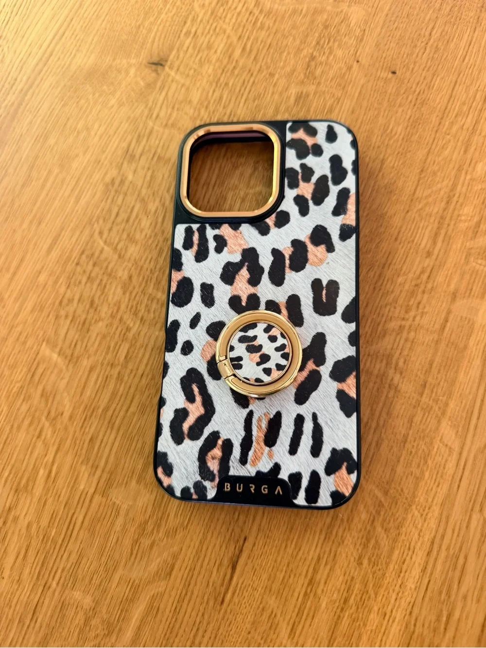 burga iphone 15 pro Leopard Print Phone Case with Ring Holder